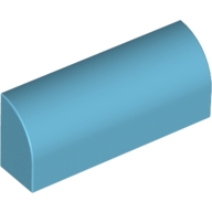 Lego kostka (kostička) 1x4x1 1/3 zakulacená nahoře hladká, azurová střední (4618658, 6015098, 6062509)